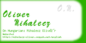oliver mihalecz business card